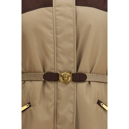 Beige Nylon Full-Length Jacket