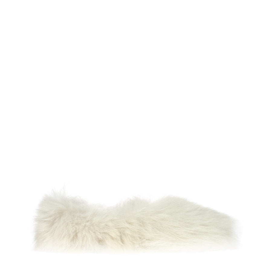 White Fur Slippers
