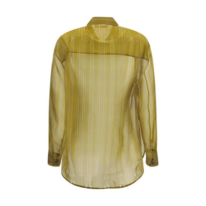Beige Silk Pattern Shirt
