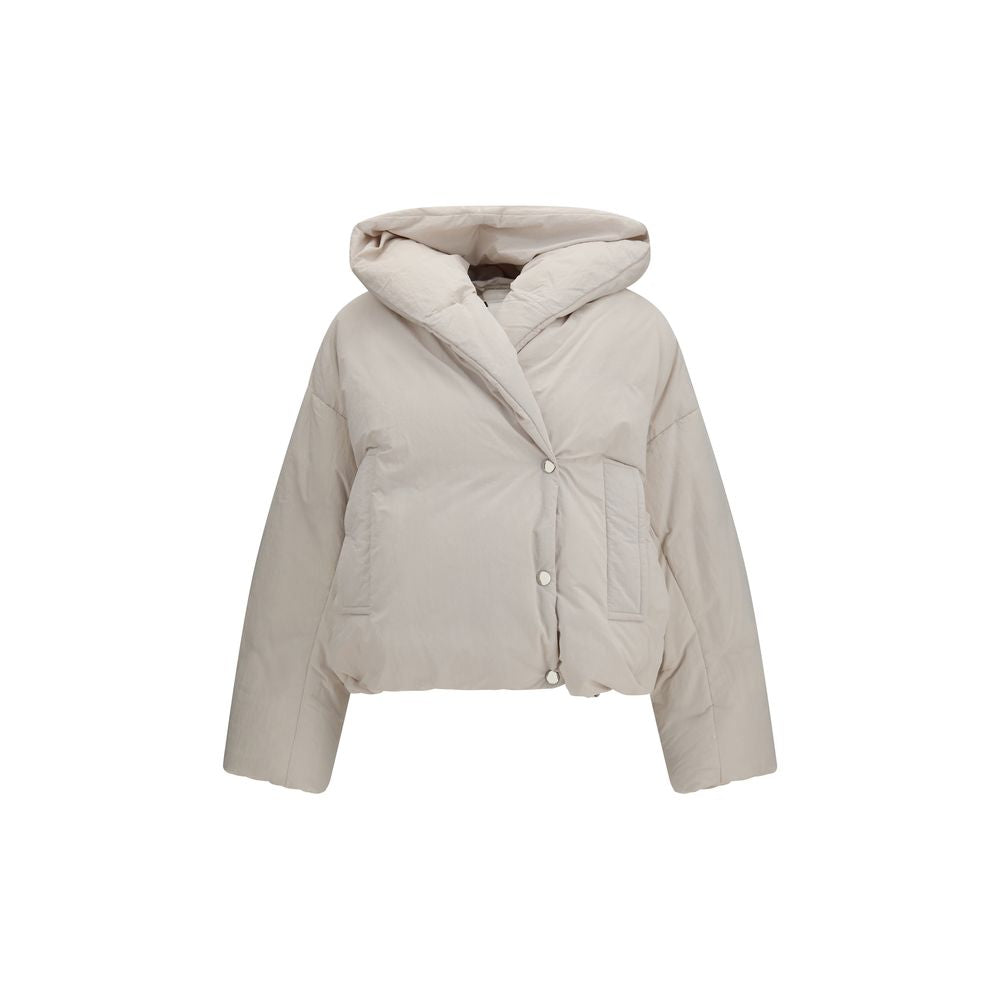Gray Polyamide Full-Length Jacket