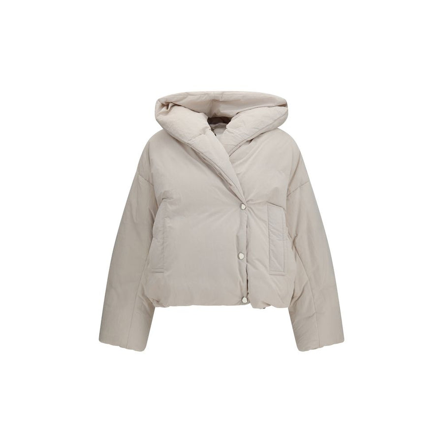 Gray Polyamide Full-Length Jacket