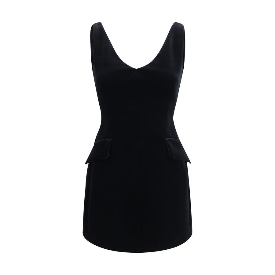 Black Polyester Cocktail Dress