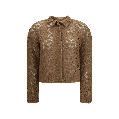 Brown Alpaca Vicugna Pacos Cardigan