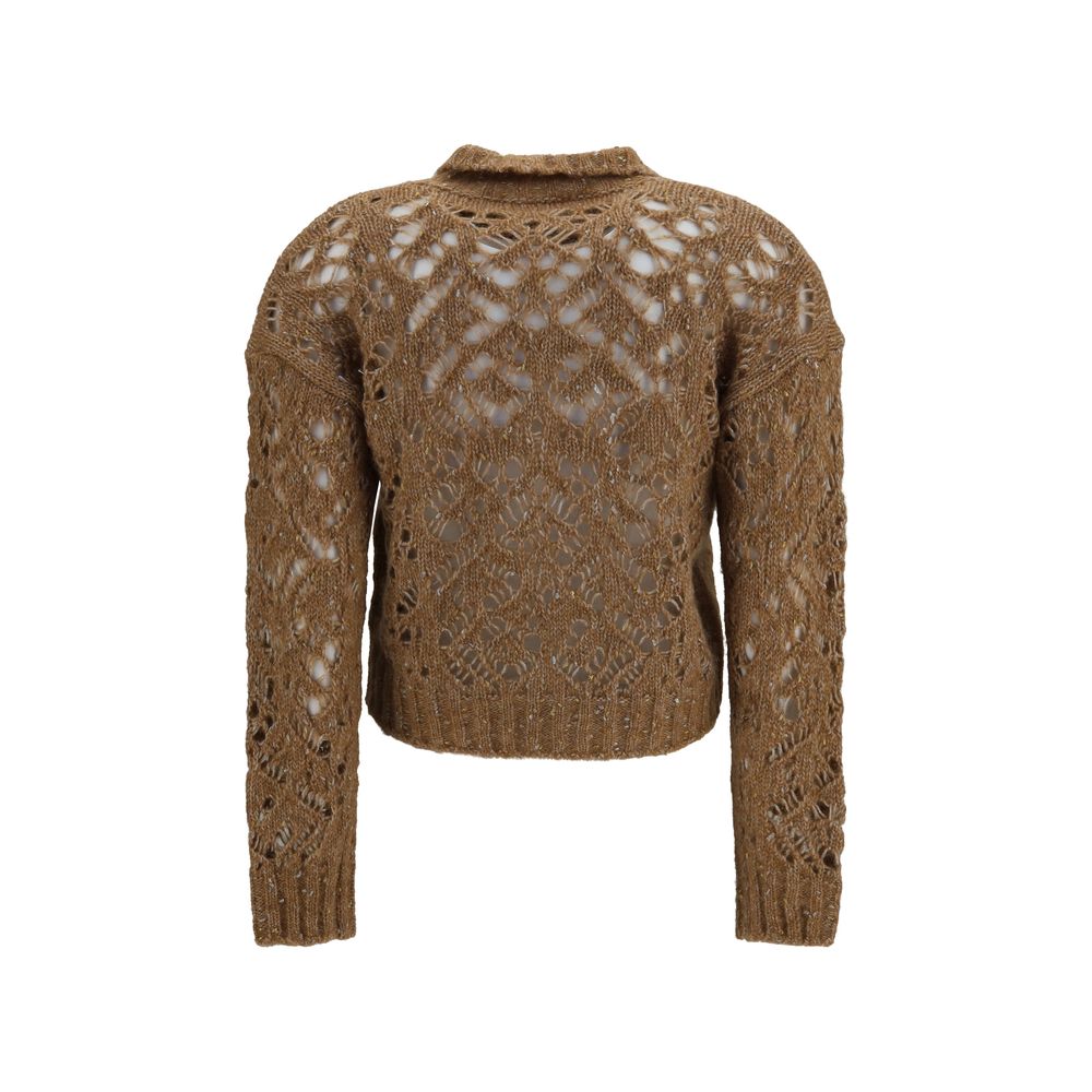Brown Alpaca Vicugna Pacos Cardigan