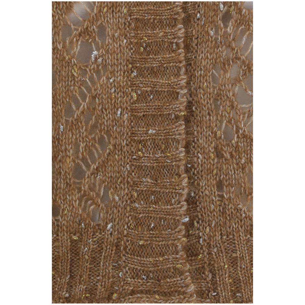 Brown Alpaca Vicugna Pacos Cardigan