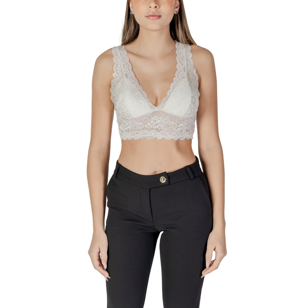 White Polyester Bra