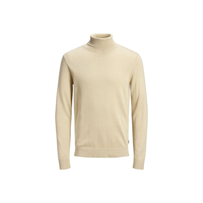 Beige Cotton Turtleneck