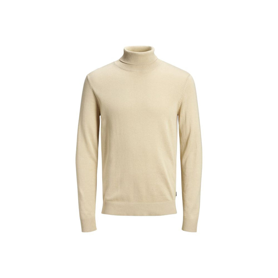 Beige Cotton Turtleneck