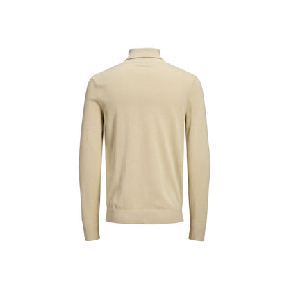 Beige Cotton Turtleneck
