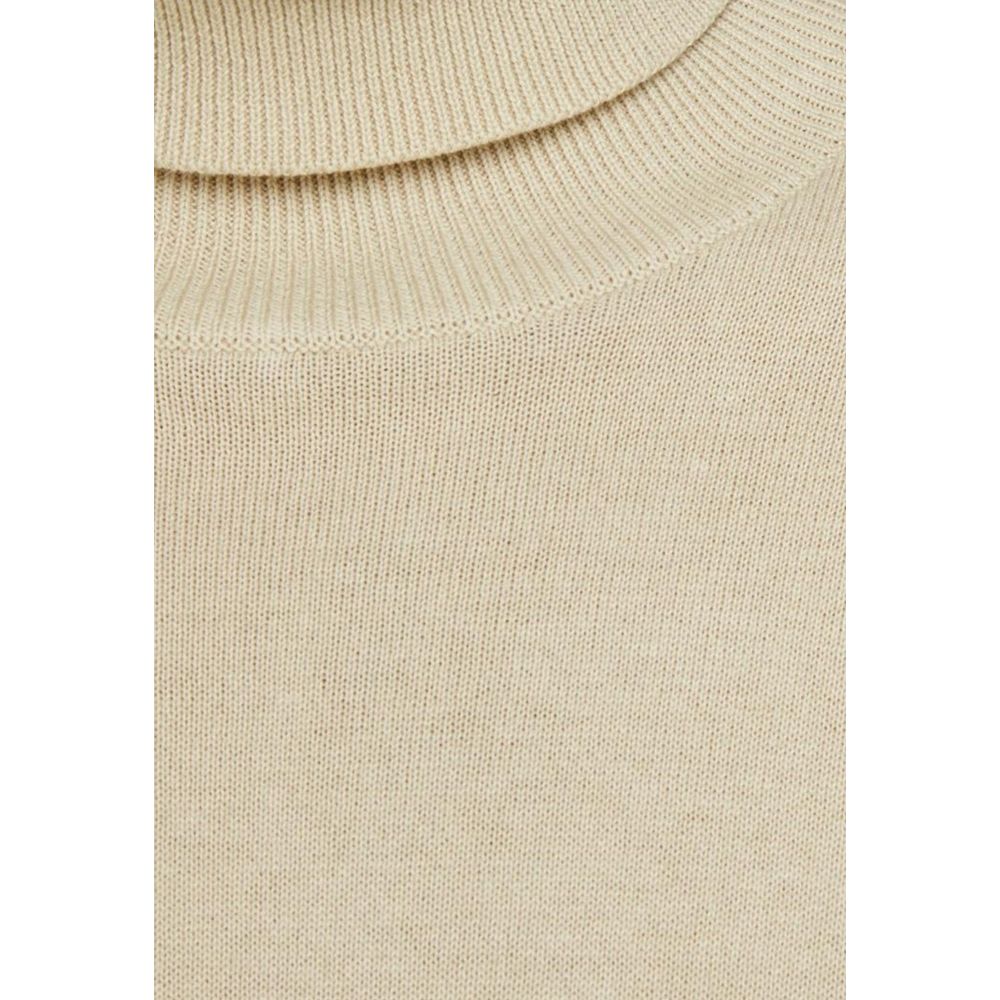 Beige Cotton Turtleneck