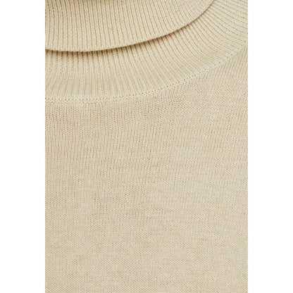 Beige Cotton Turtleneck