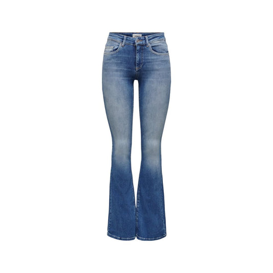 Blue Cotton Bootcut Jeans