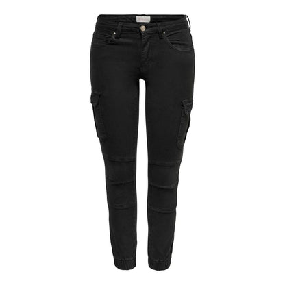 Black Cotton Cargo Pants