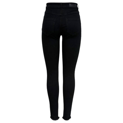 Black Cotton Skinny Jeans