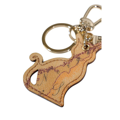 Beige Leather Keychain