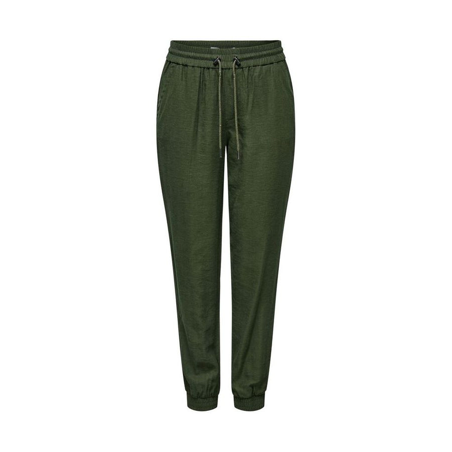 Green Viscose Casual Pants