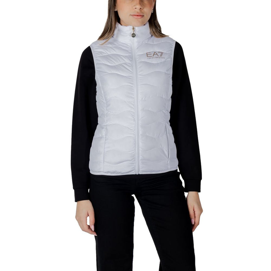 White Polyester Sleeveless Jacket
