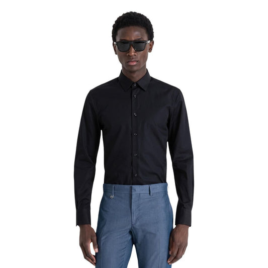 Black Cotton Dress Shirt