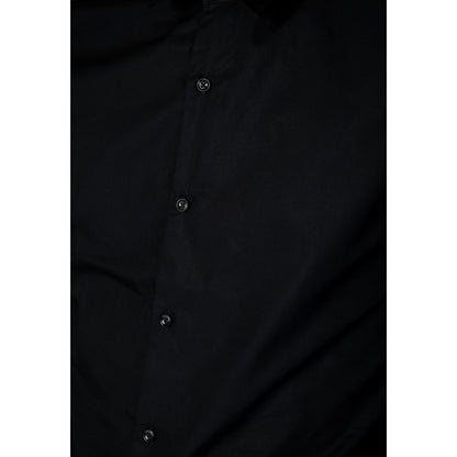 Black Cotton Dress Shirt