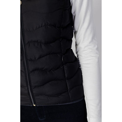 Black Polyester Sleeveless Jacket