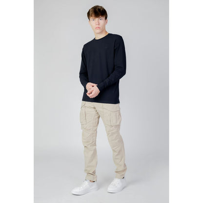 Beige Cotton Cargo Pants