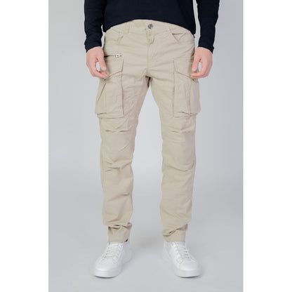 Beige Cotton Cargo Pants