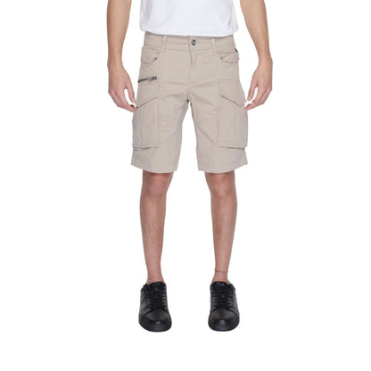Beige Cotton Bermuda Shorts
