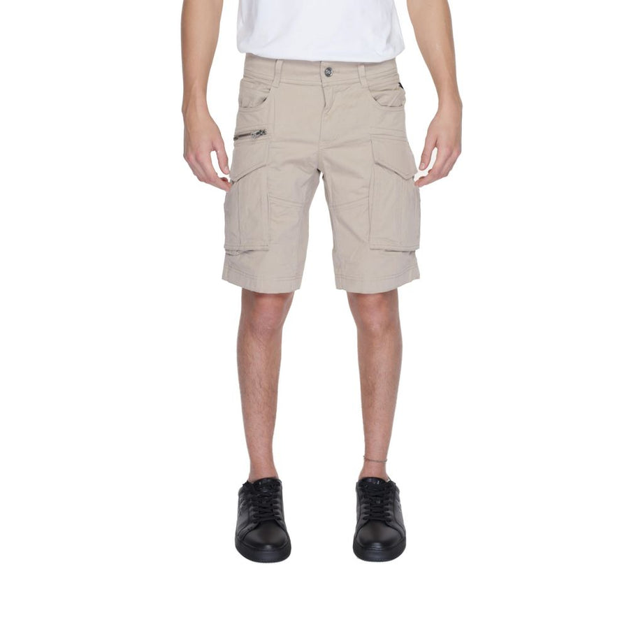 Beige Cotton Bermuda Shorts