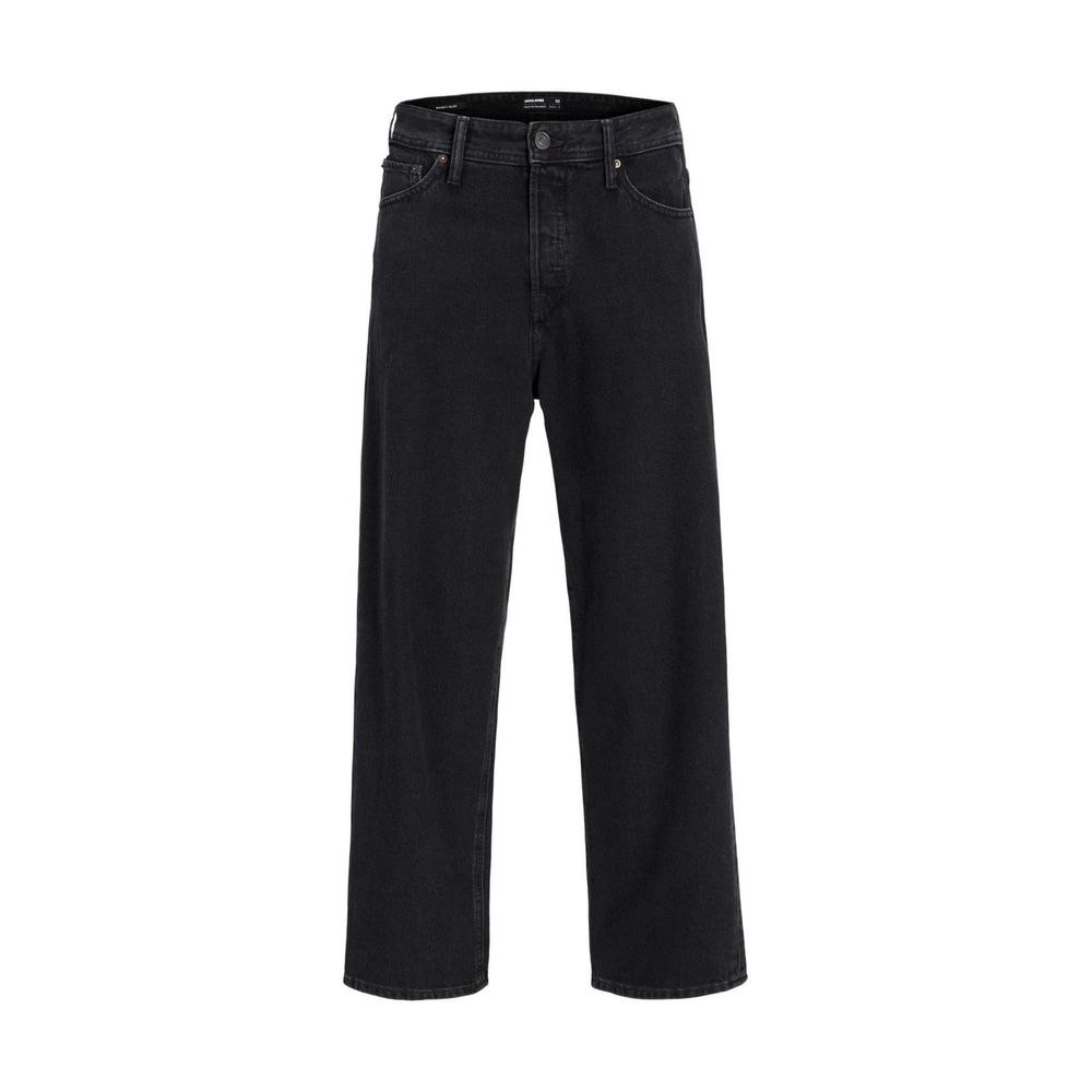 Black Cotton Relaxed Fit Jeans