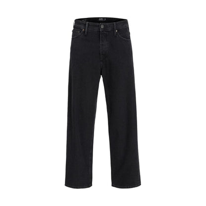 Black Cotton Relaxed Fit Jeans
