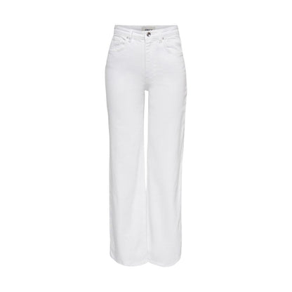 White Cotton Relaxed Fit Jeans