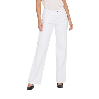 White Cotton Relaxed Fit Jeans