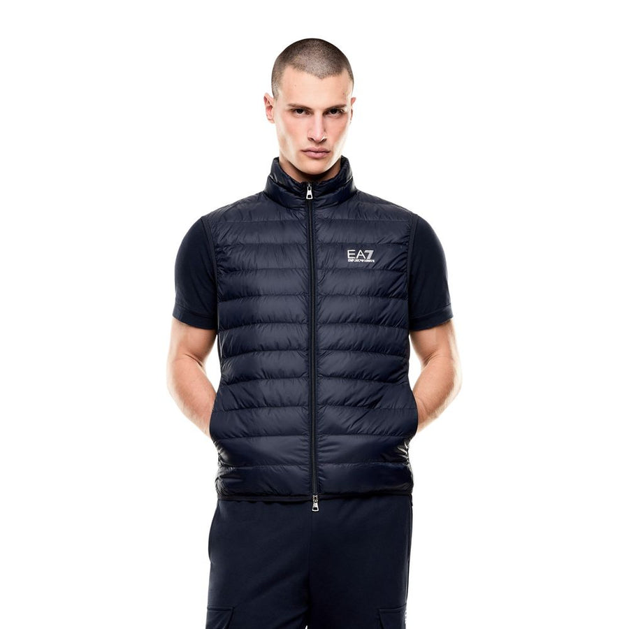 Blue Polyamide Sleeveless Jacket