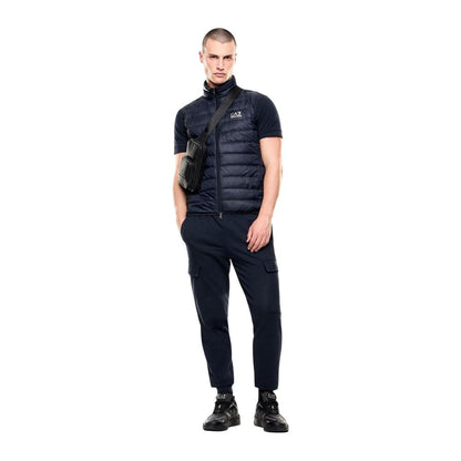 Blue Polyamide Sleeveless Jacket