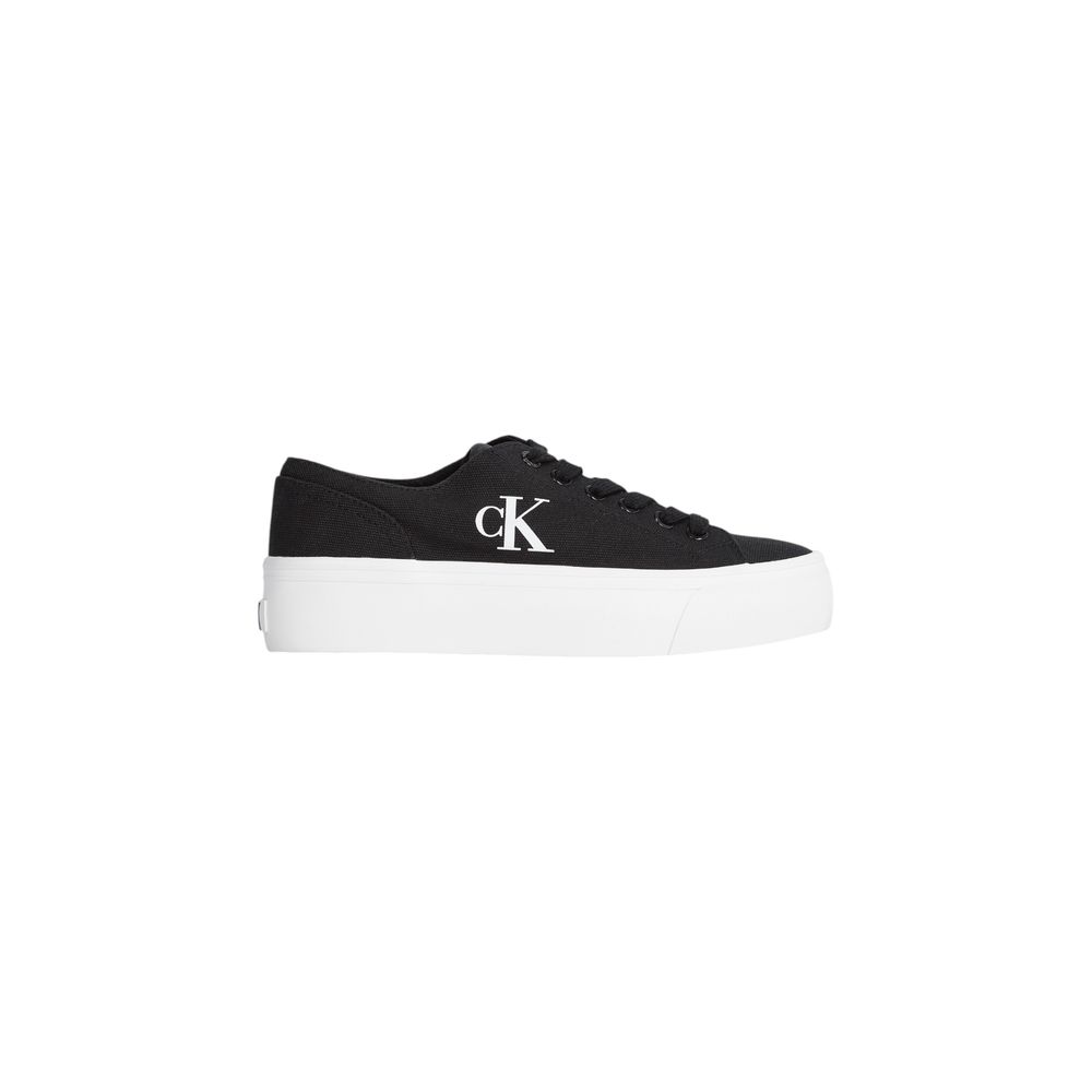 Black And White Recycled Cotton Platform Sneakers