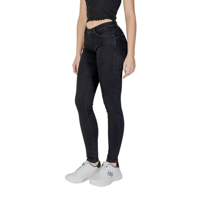 Black Cotton Skinny Jeans