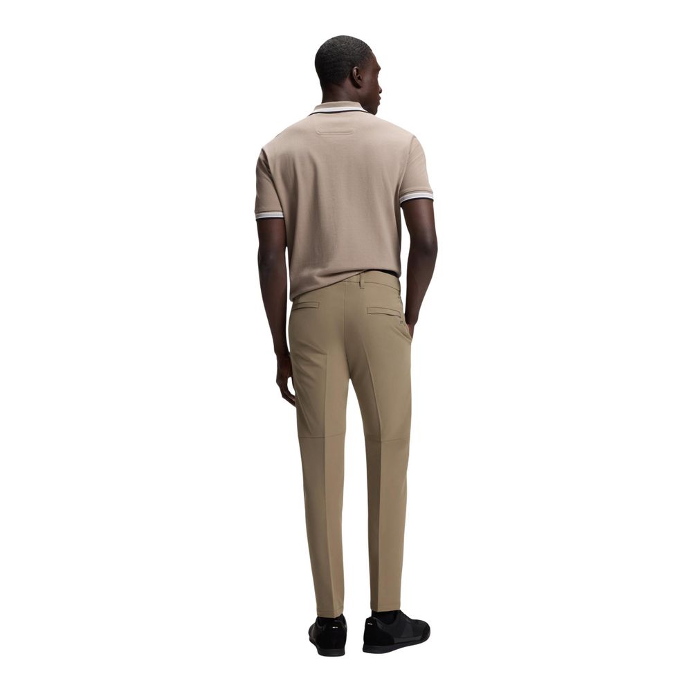 Beige Polyester Skinny Pants