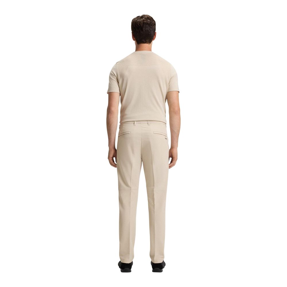 Beige Polyester Skinny Pants