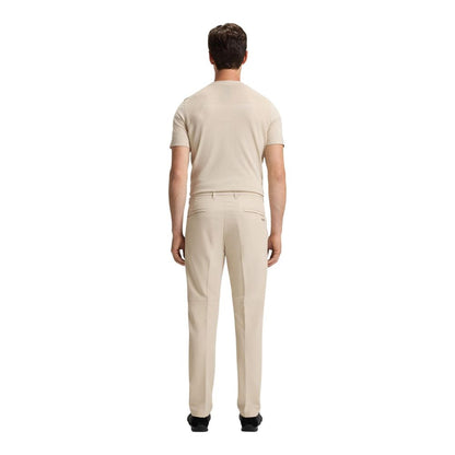 Beige Polyester Skinny Pants
