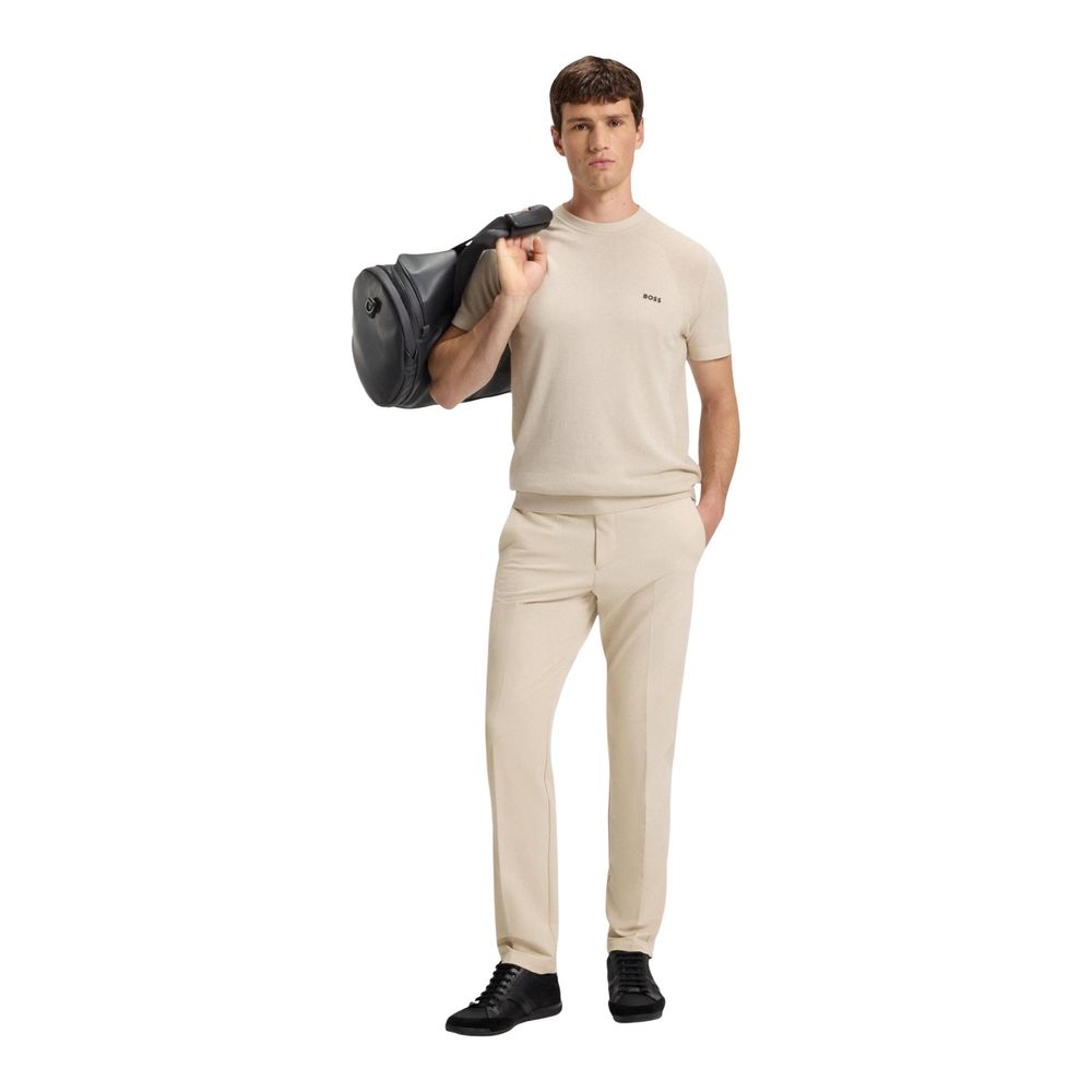 Beige Polyester Skinny Pants