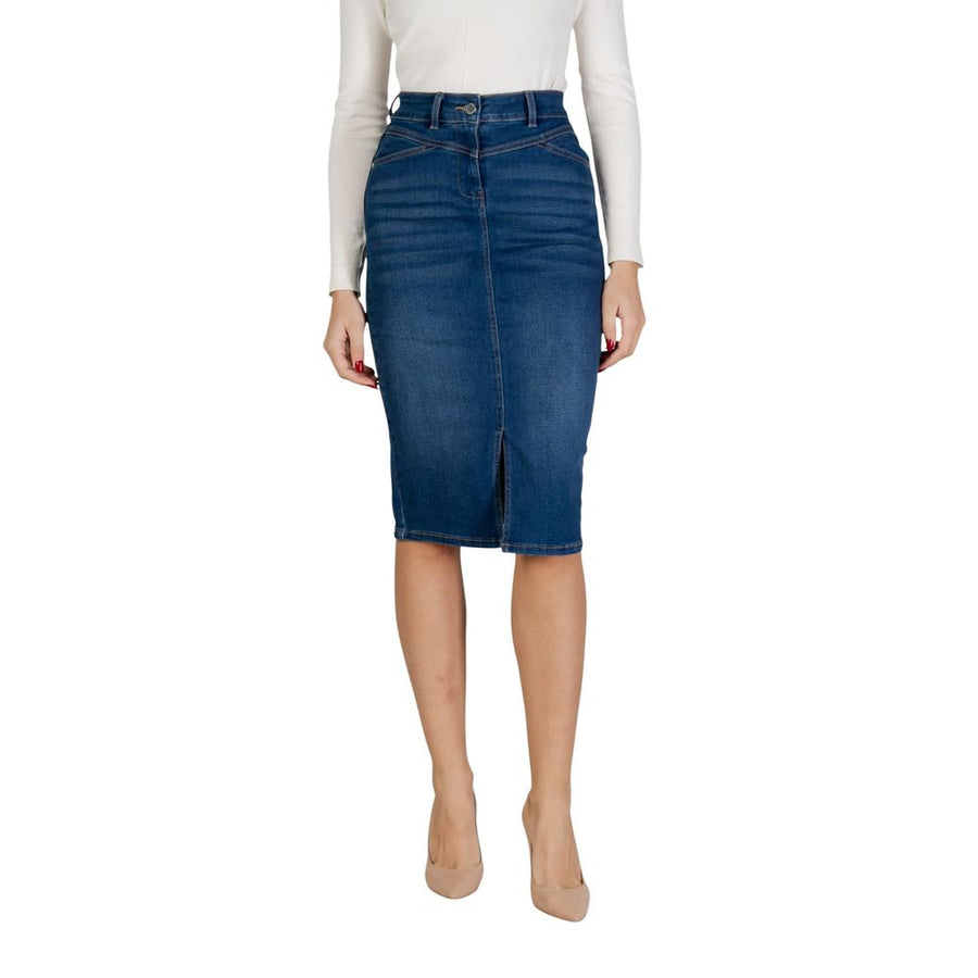 Blue Cotton Long Skirt