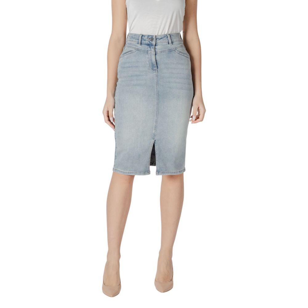 Blue Cotton Long Skirt
