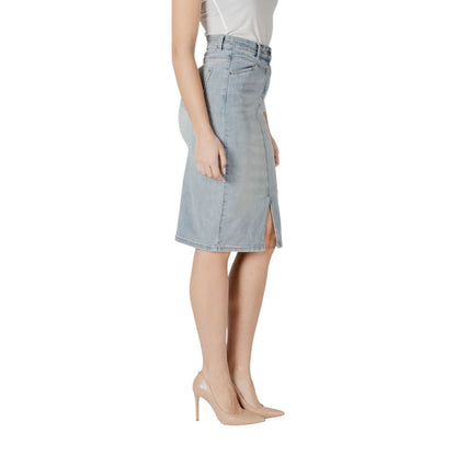 Blue Cotton Long Skirt