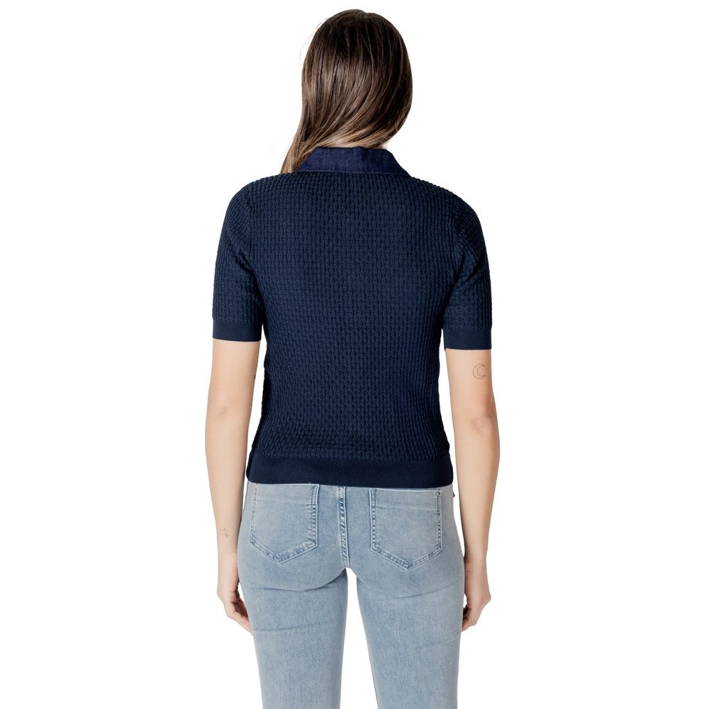 Blue Polyester Shortsleeve Shirt