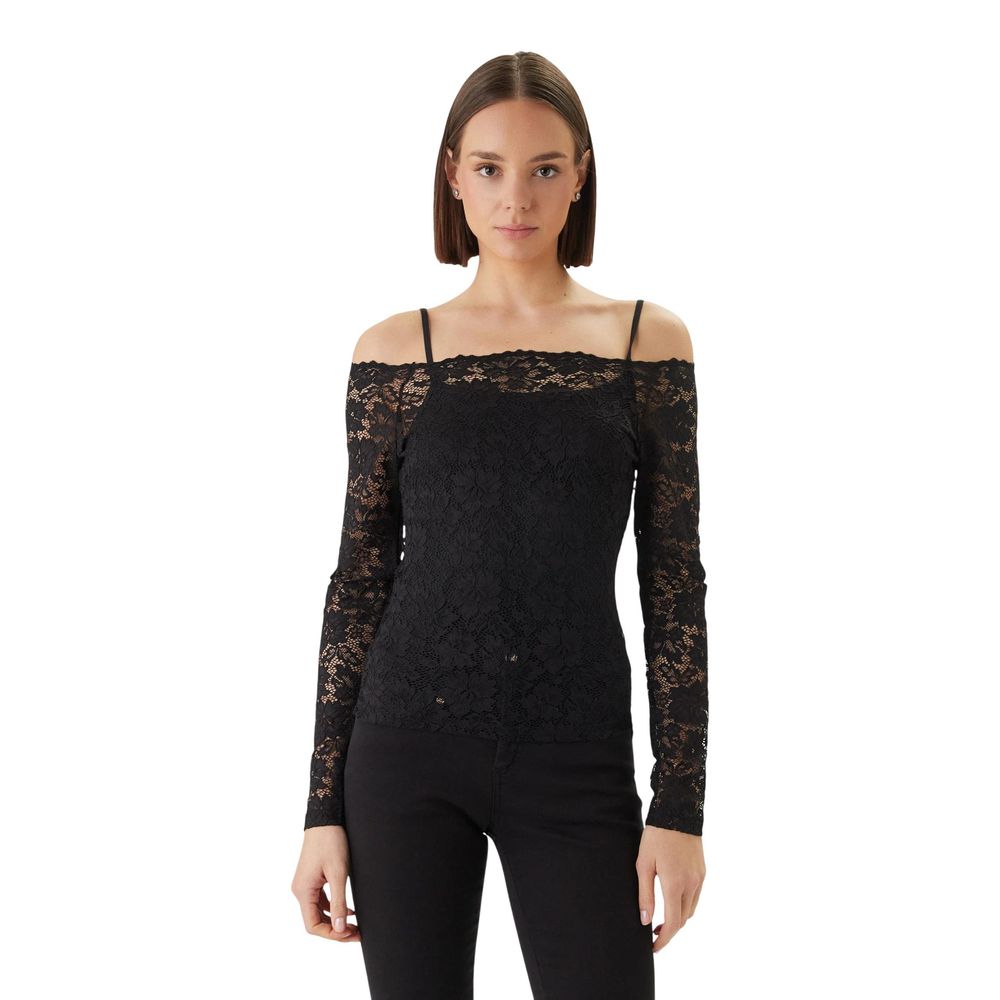 Black Polyamide Long Sleeve T-Shirt