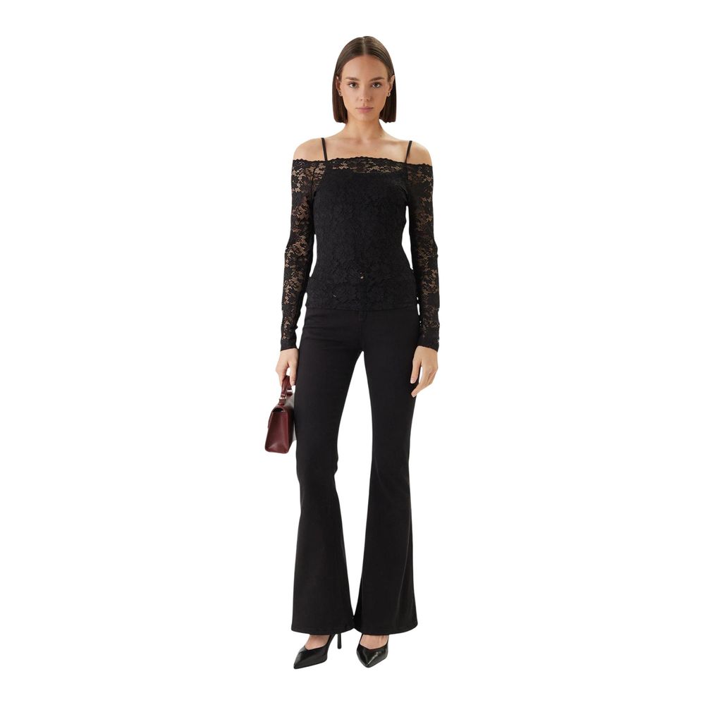 Black Polyamide Long Sleeve T-Shirt