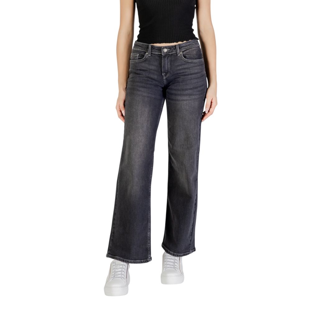 Black Cotton Bootcut Jeans