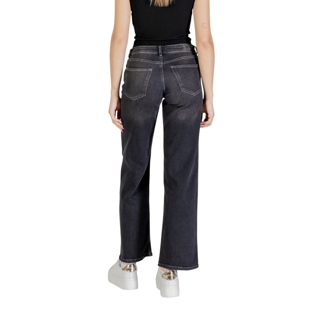 Black Cotton Bootcut Jeans