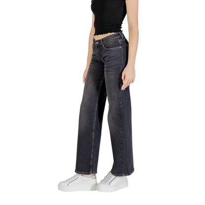 Black Cotton Bootcut Jeans