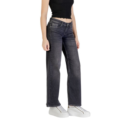 Black Cotton Bootcut Jeans